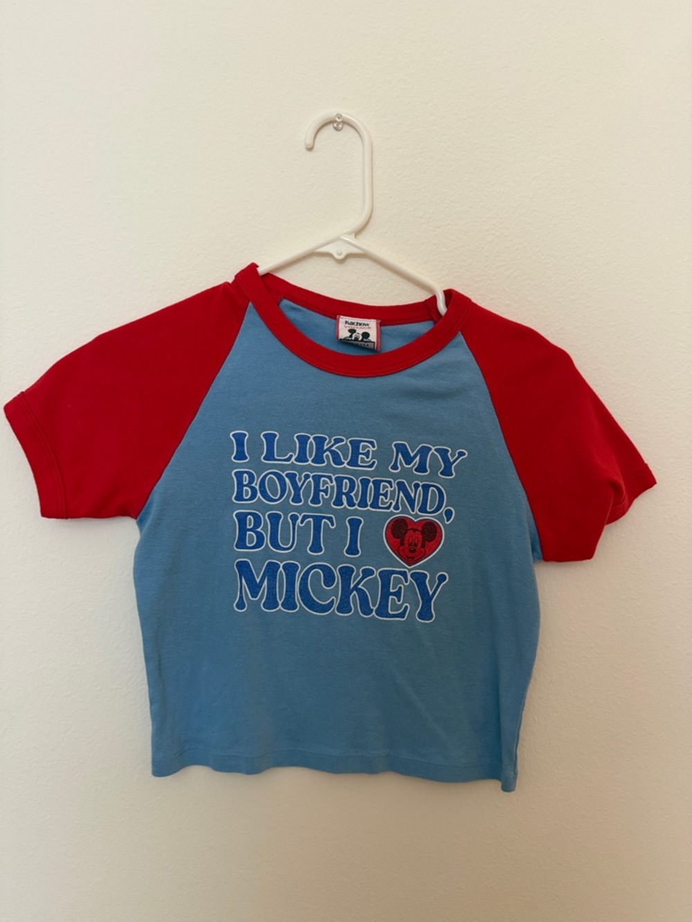 Graphic Raglan Tee - Blue & Red Mickey Print